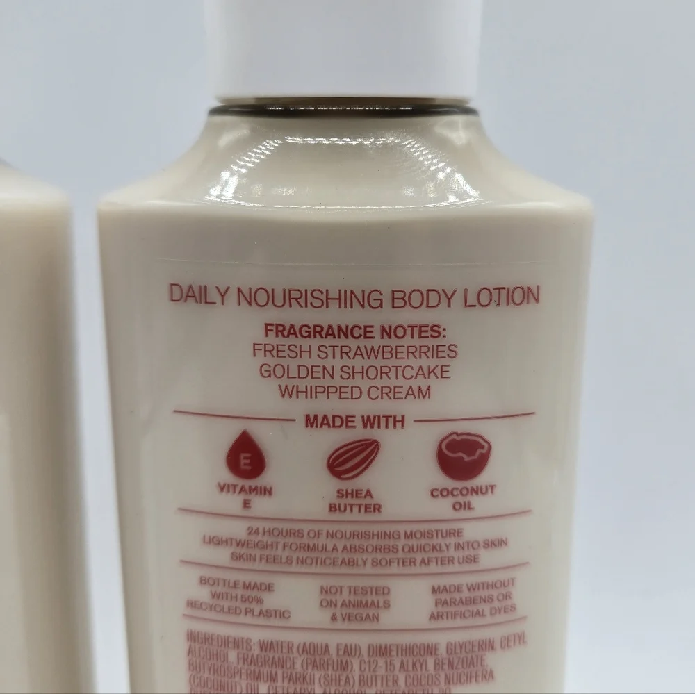 Bath and Body Works Strawberry Pound Cake Body Lotion Bundle Set